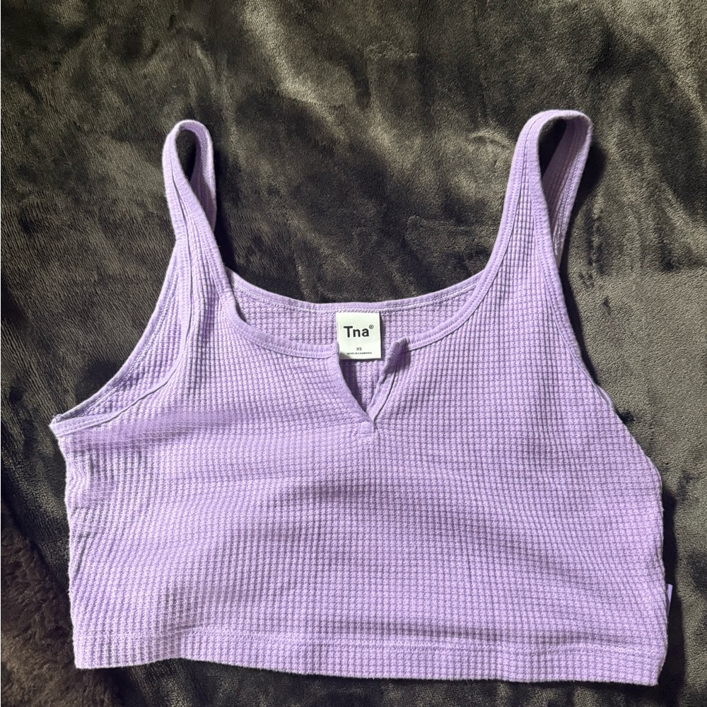 TNA Lavender Ribbed Tank Top